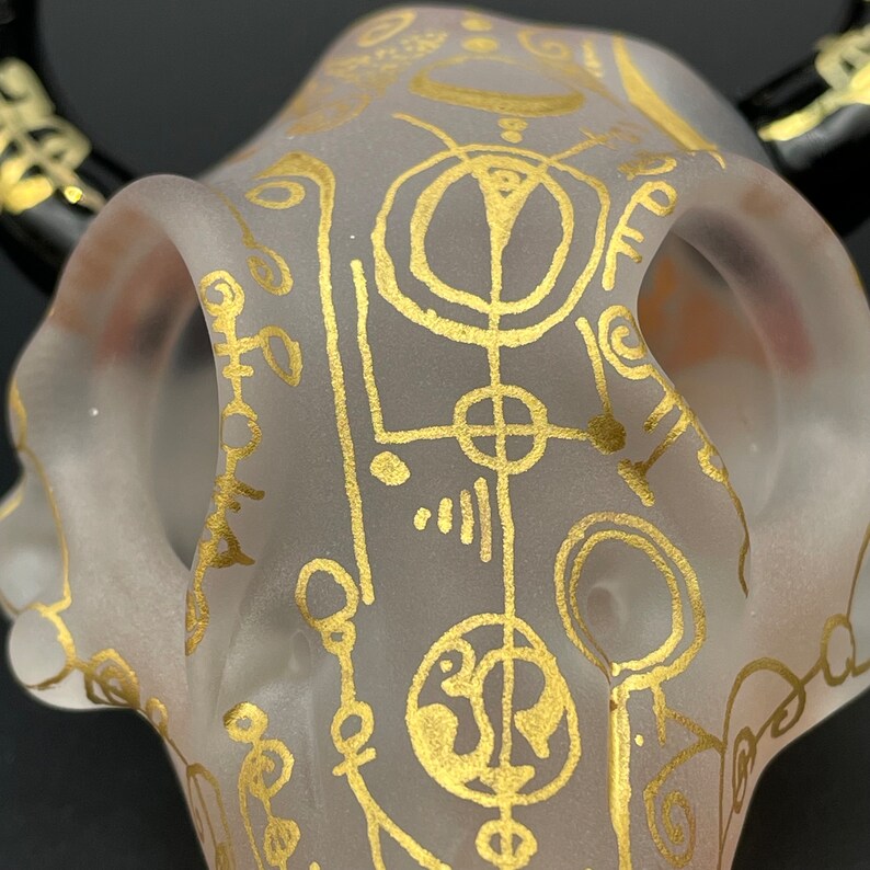 Mystical Gold rune bull skull