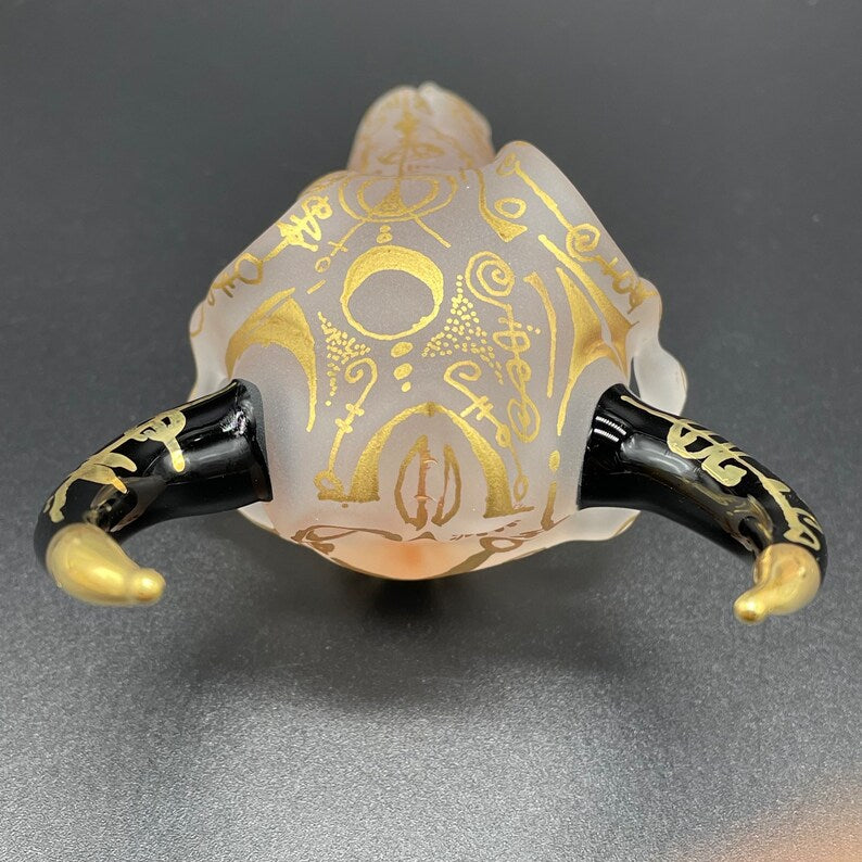 Mystical Gold rune bull skull