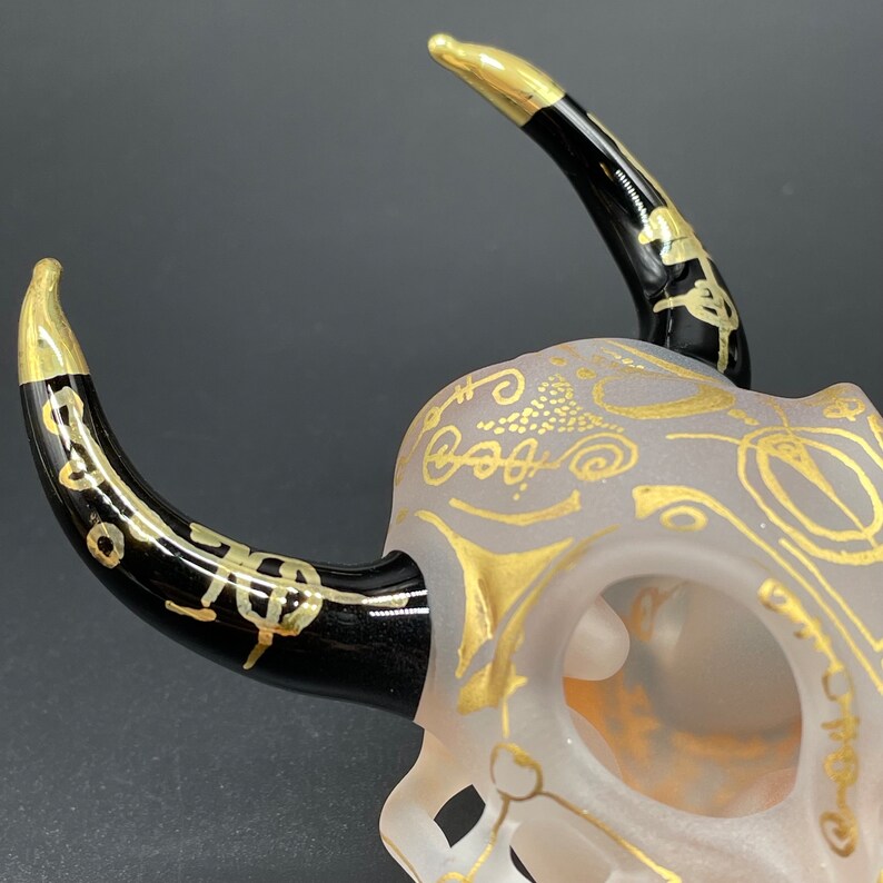 Mystical Gold rune bull skull
