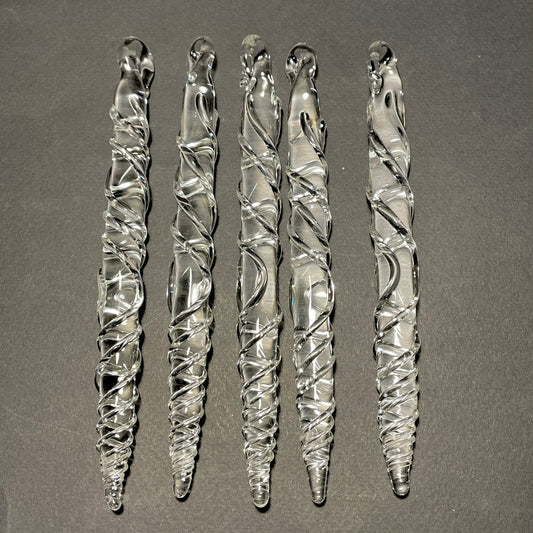 Clear glass icicles
