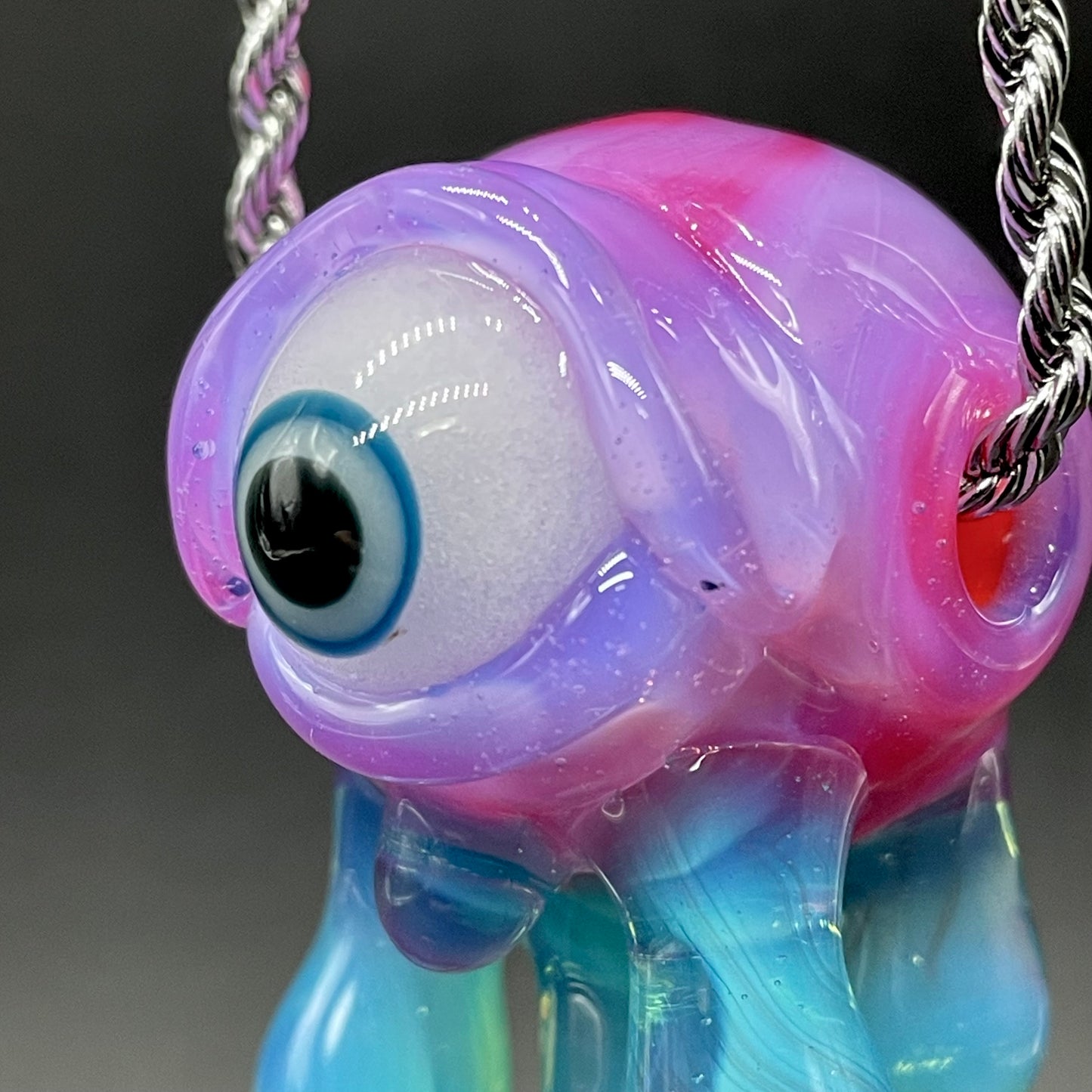 Drippy cyclops glass pendant