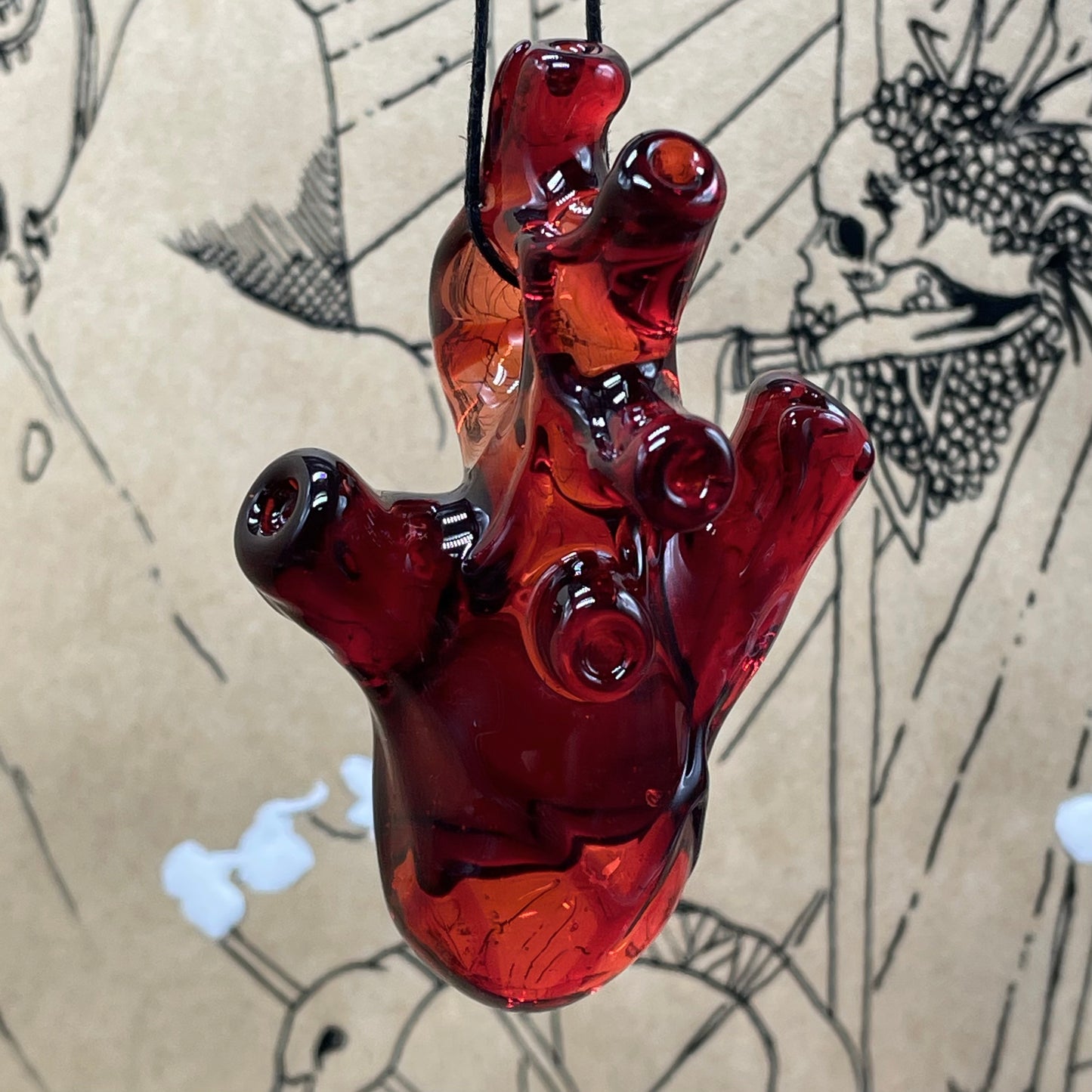 Anatomical cyclops heart pendant