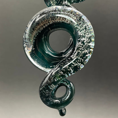 Dichroic sparkle snake pendant