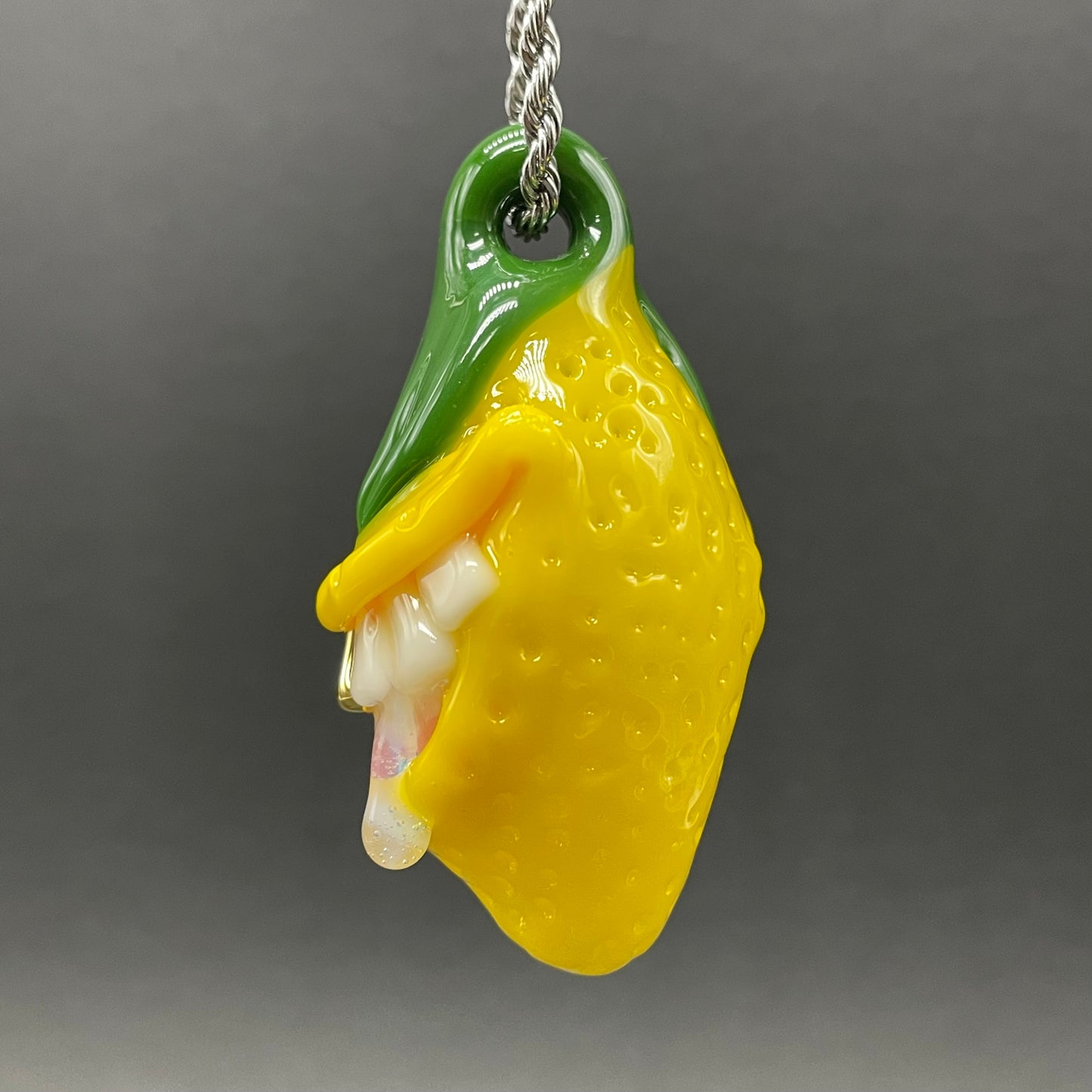 Grinning lemon pendant