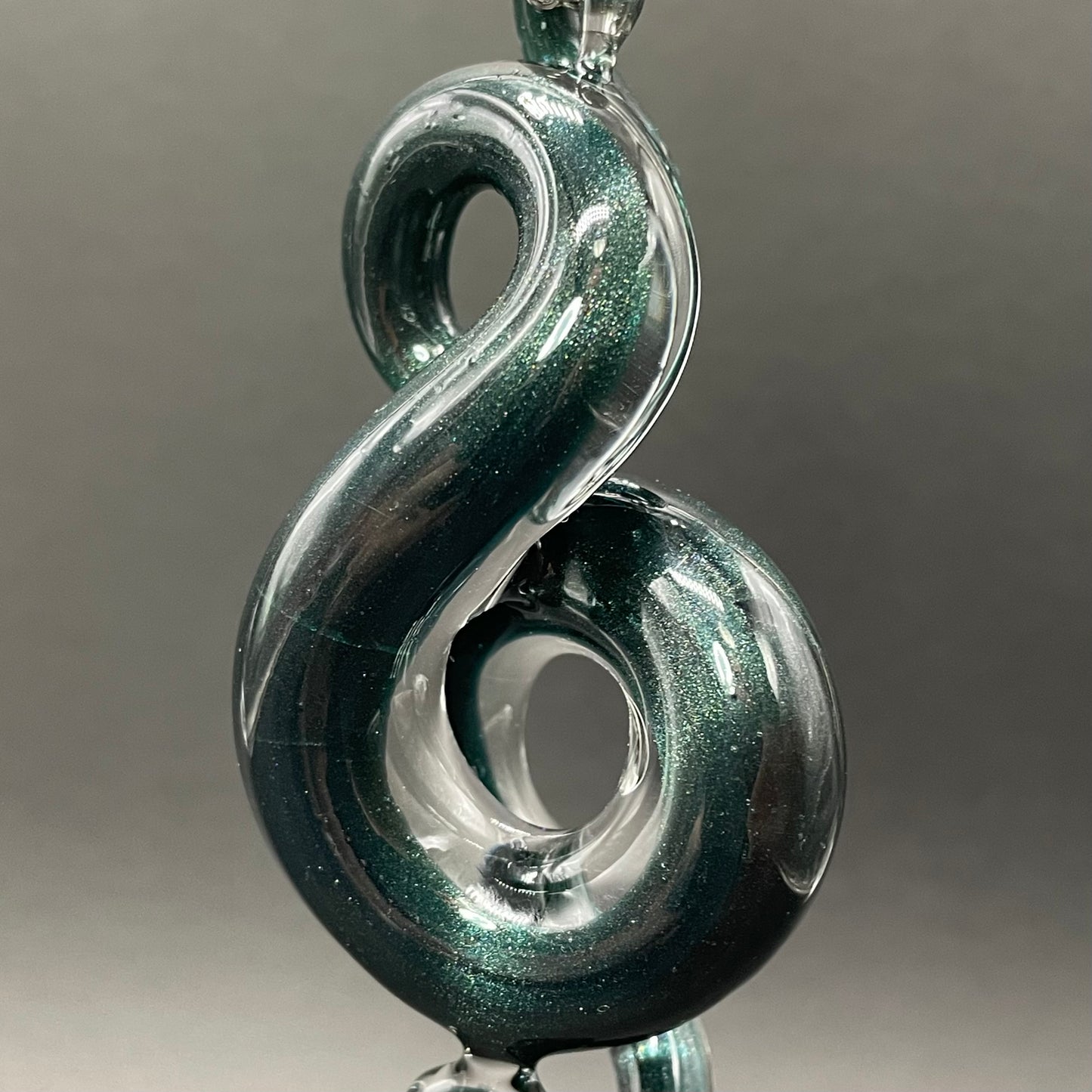 Dichroic sparkle snake pendant