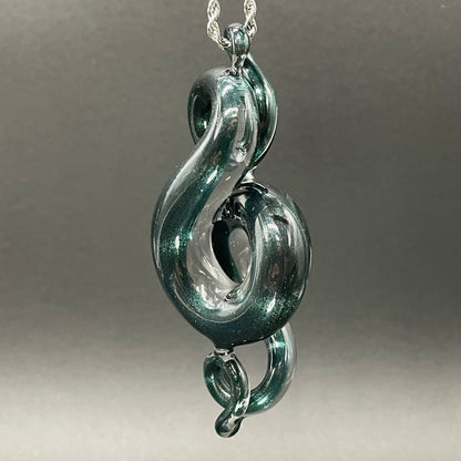 Dichroic sparkle snake pendant