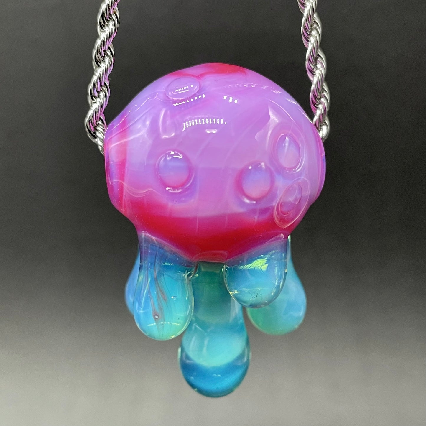 Drippy cyclops glass pendant