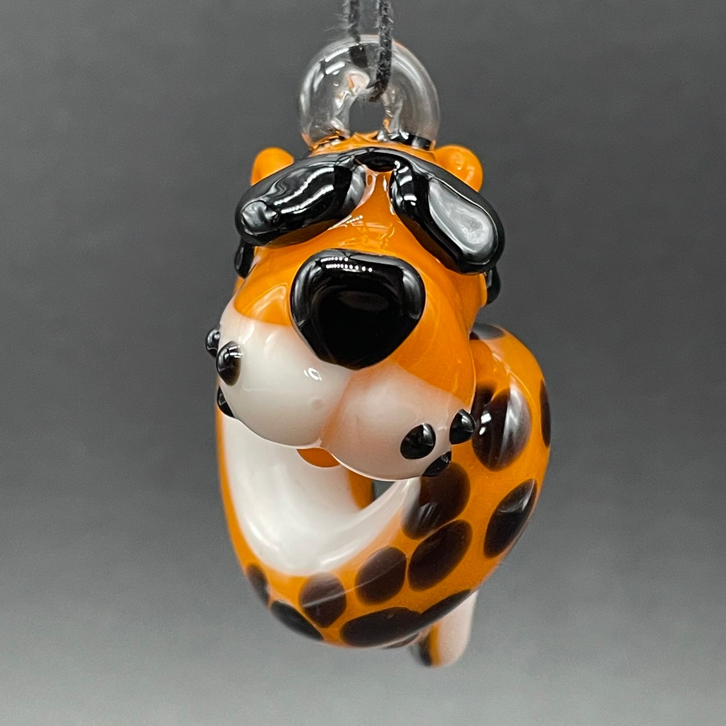 Slithering Chester Cheetah glass pendant