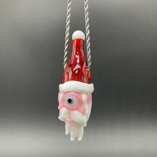 Cyclops Santa glass pendant