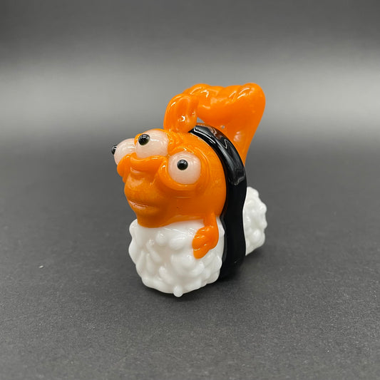 Mutant three eyed fish sushi glass pendant