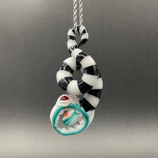Beetlejuice Inspired solid glass Sandworm  Sculpture