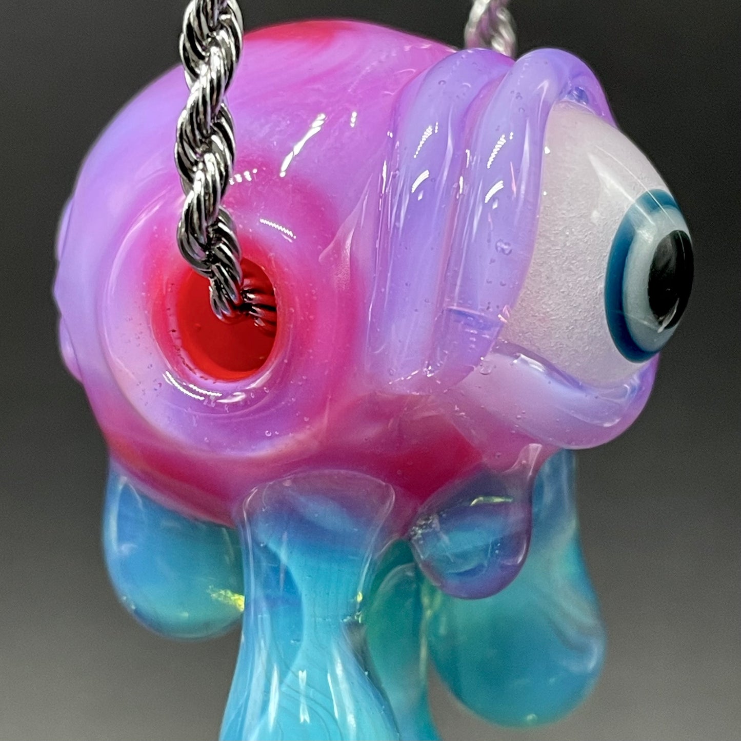 Drippy cyclops glass pendant