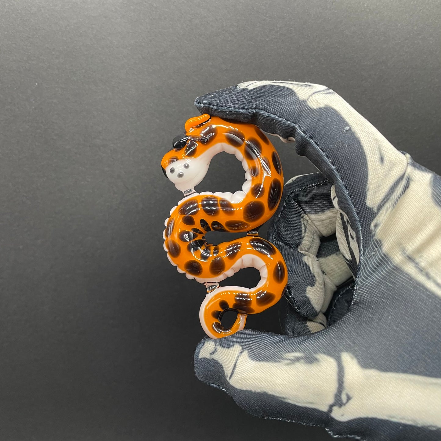 Slithering Chester Cheetah glass pendant