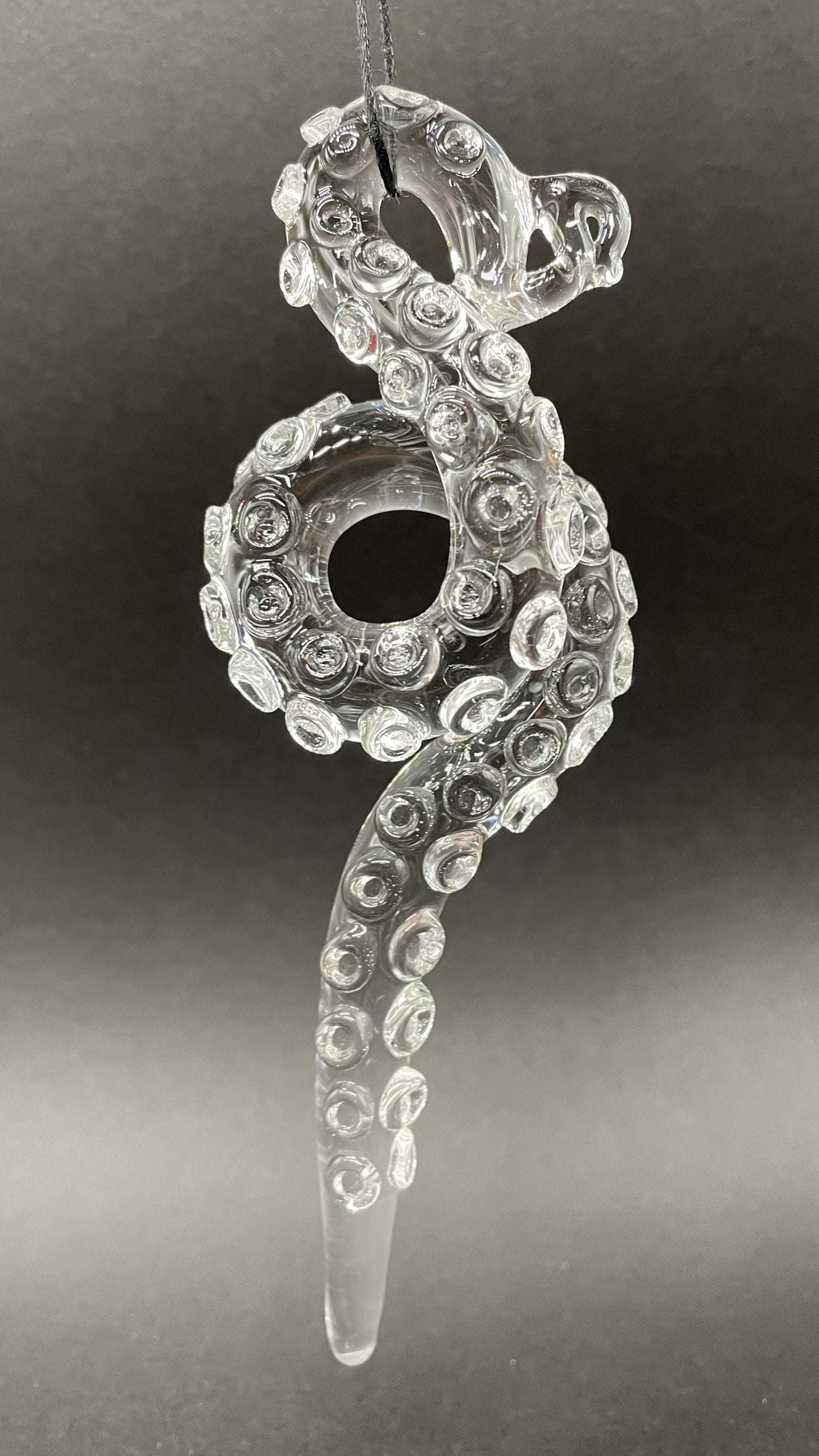 3 clear tentacle ornaments