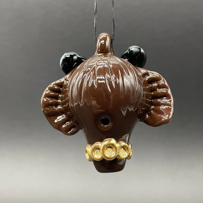 blinged out glass grizzly bear pendant