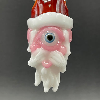 Cyclops Santa glass pendant