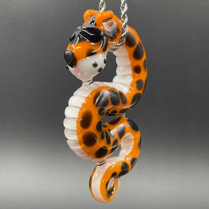Slithering Chester Cheetah glass pendant