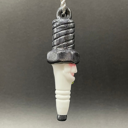 Sparky the Glass spark plug pendant