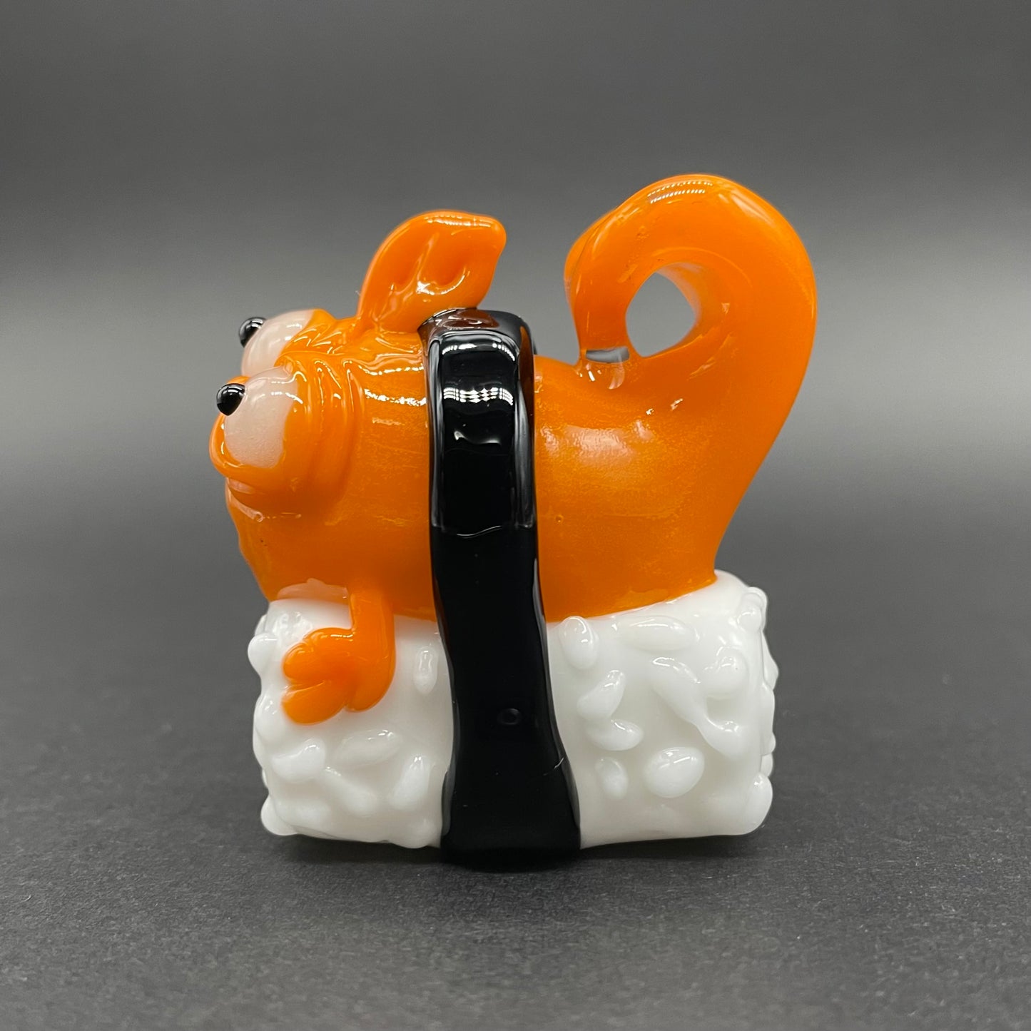 Mutant three eyed fish sushi glass pendant