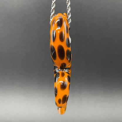 Slithering Chester Cheetah glass pendant