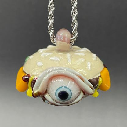 Eye love cheeseburger pendant
