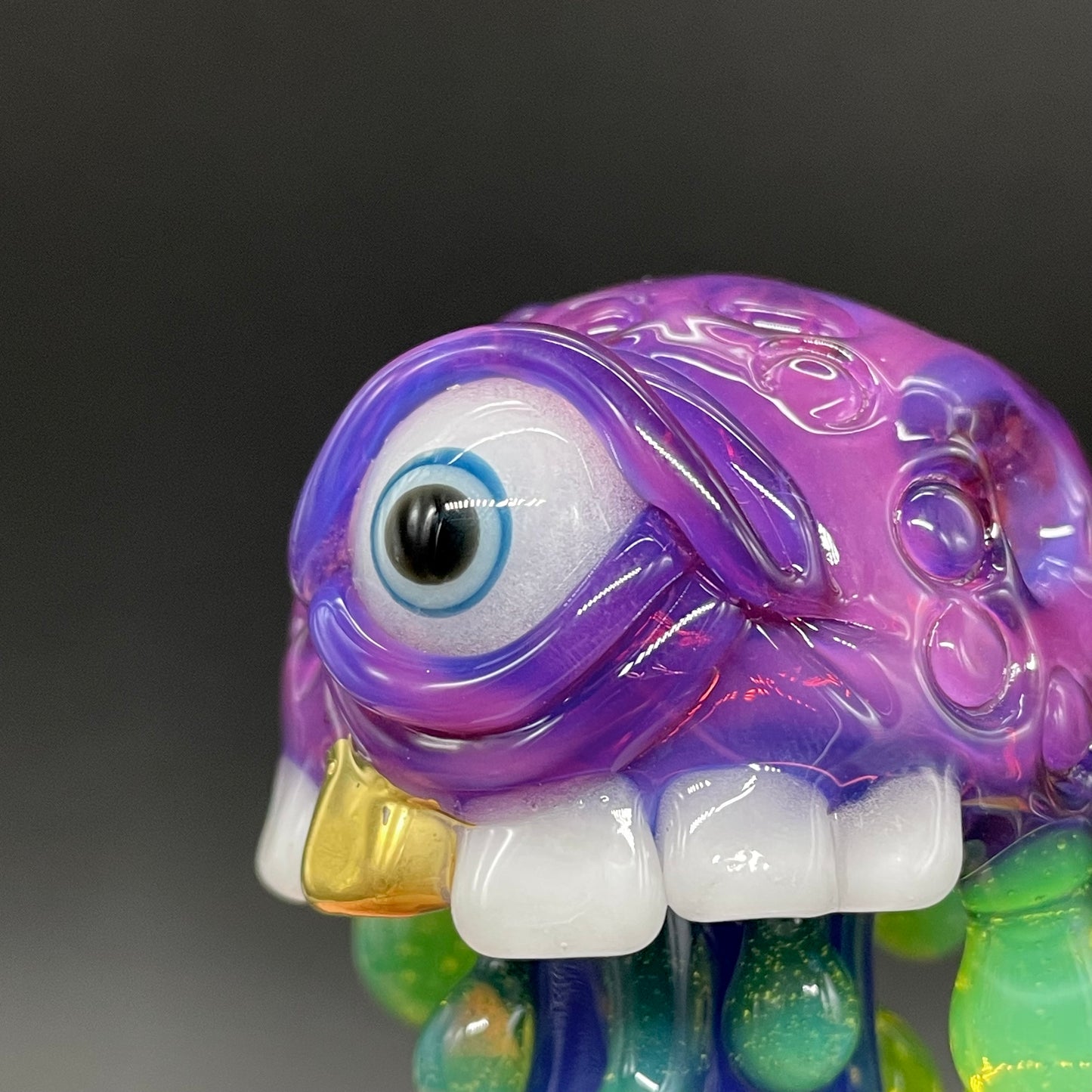 Hand-blown About last night glass mushroom pendant - Leviathan Glass original