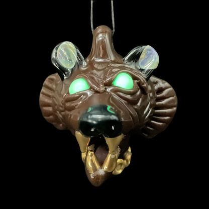 blinged out glass grizzly bear pendant