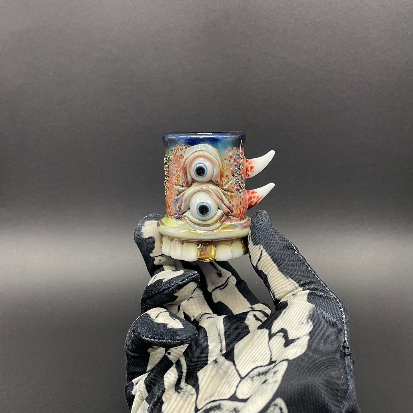 chompers shot glass with a mouth full of teeth