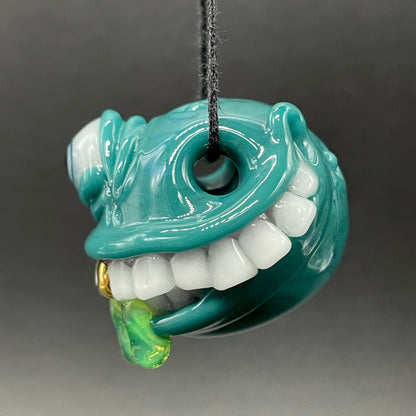 Grinning like a fool glass pendant