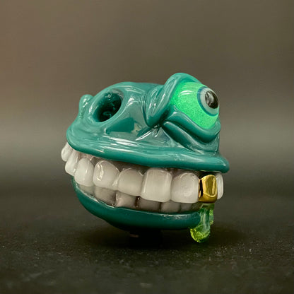 Grinning like a fool glass pendant