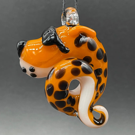 Slithering Chester Cheetah glass pendant
