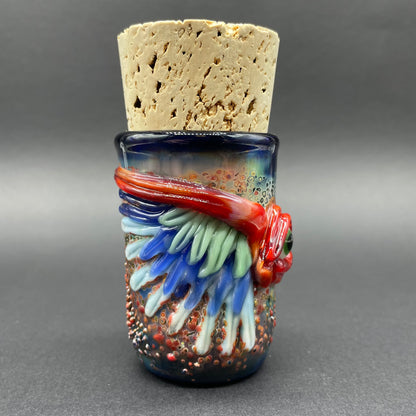 Winged phoenix cork jar