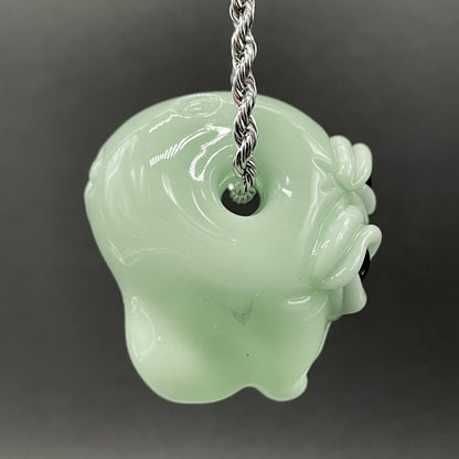 Time manipulating three eye glass alien pendant