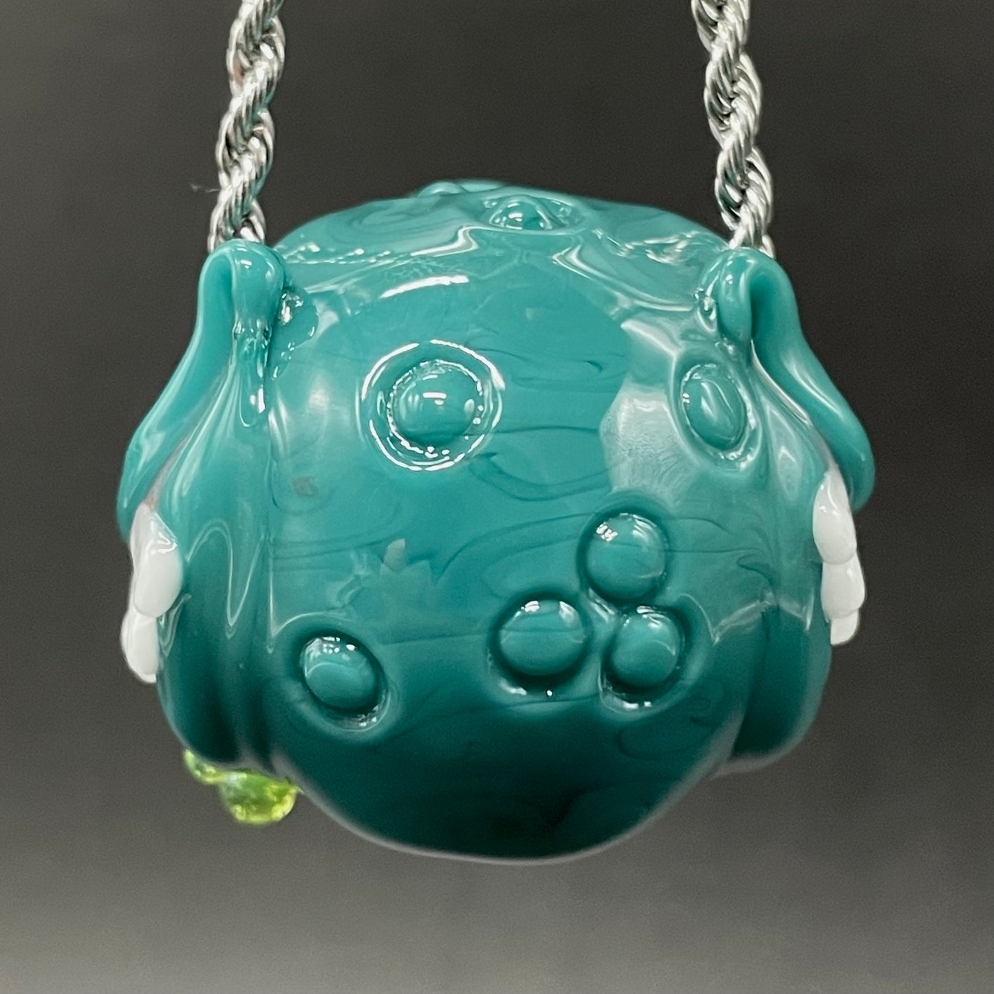 Grinning like a fool glass pendant