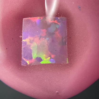 Third eye Krusty the clown glass pendant with opal tab