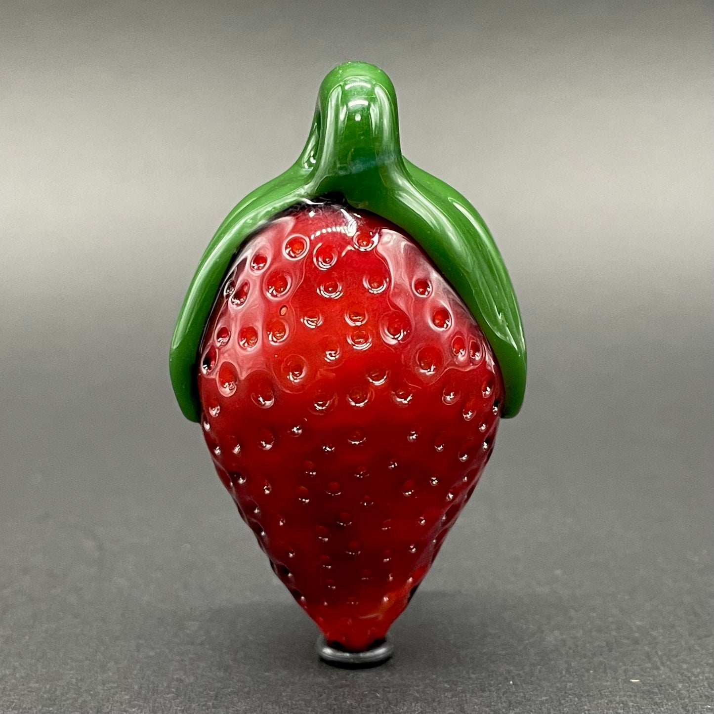 Screaming strawberry glass pendant