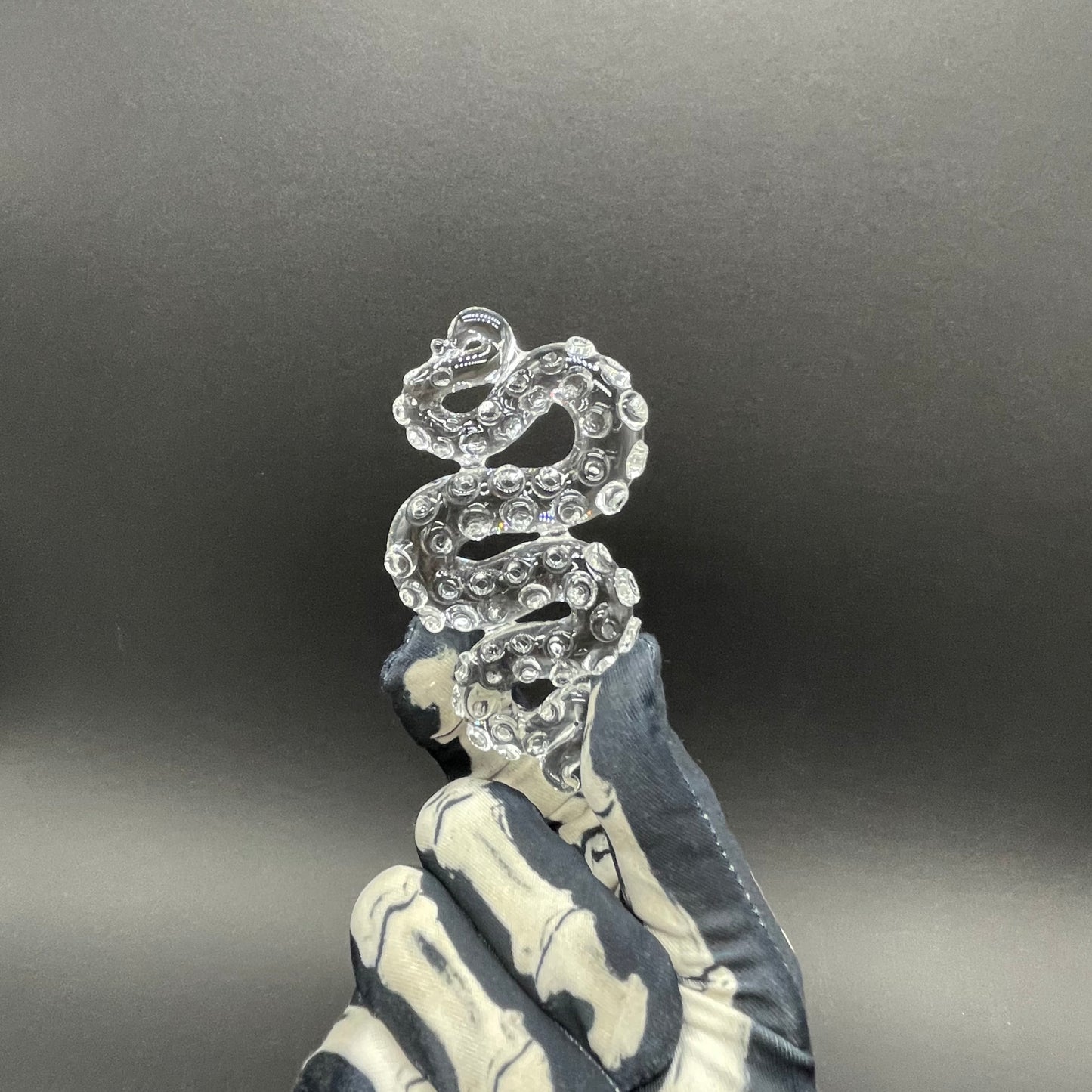 3 clear tentacle ornaments