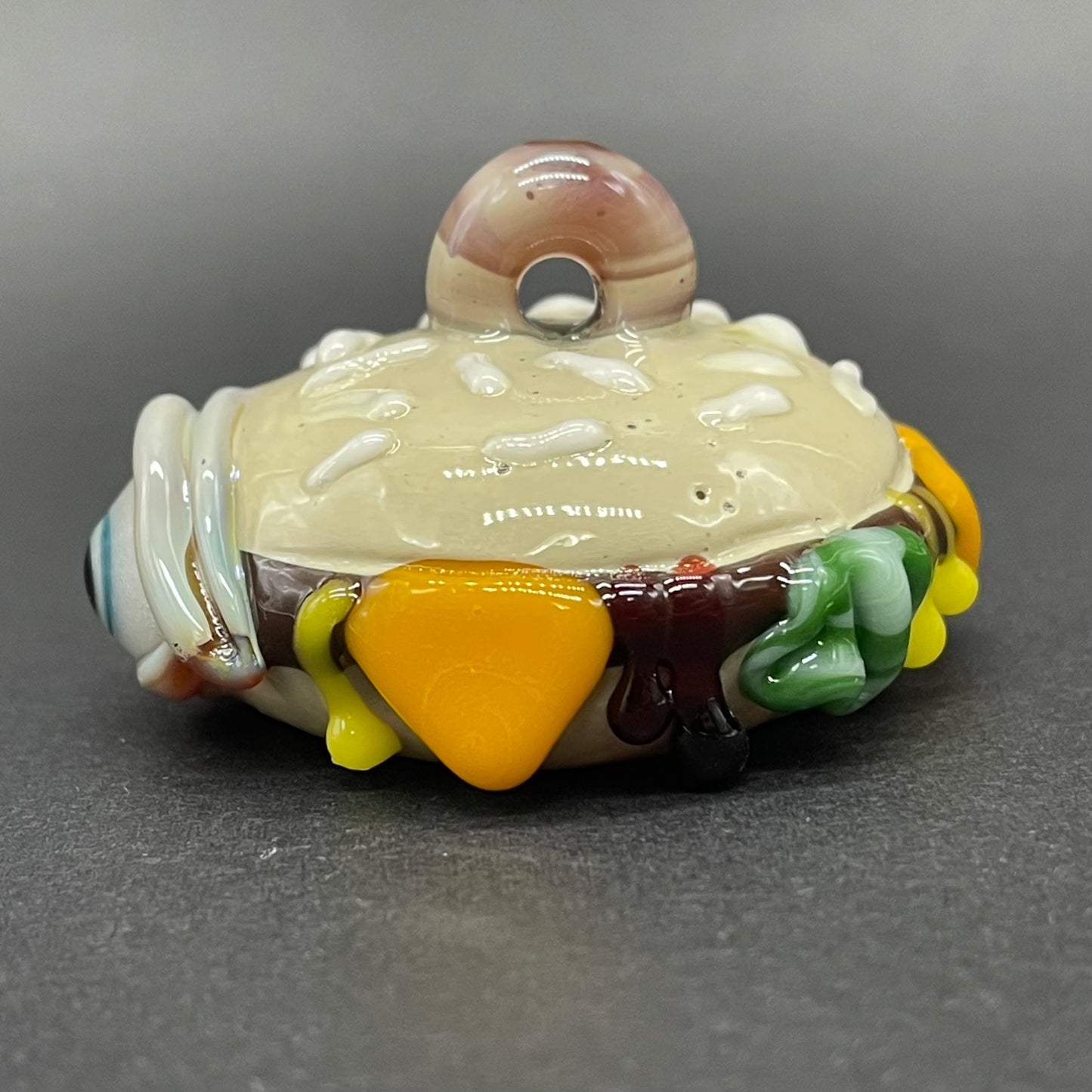Eye love cheeseburger pendant