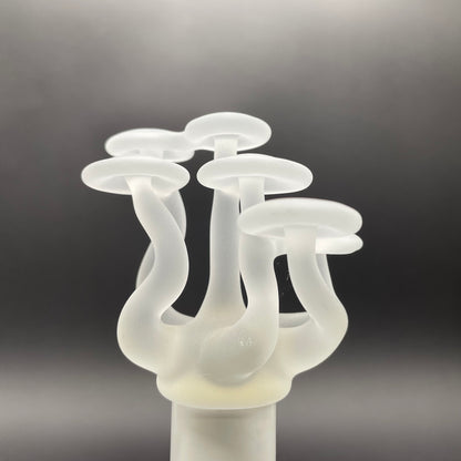 Mushroom, frosted clear glass led night light.