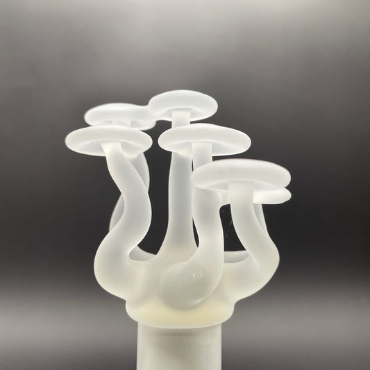 Mushroom, frosted clear glass led night light.