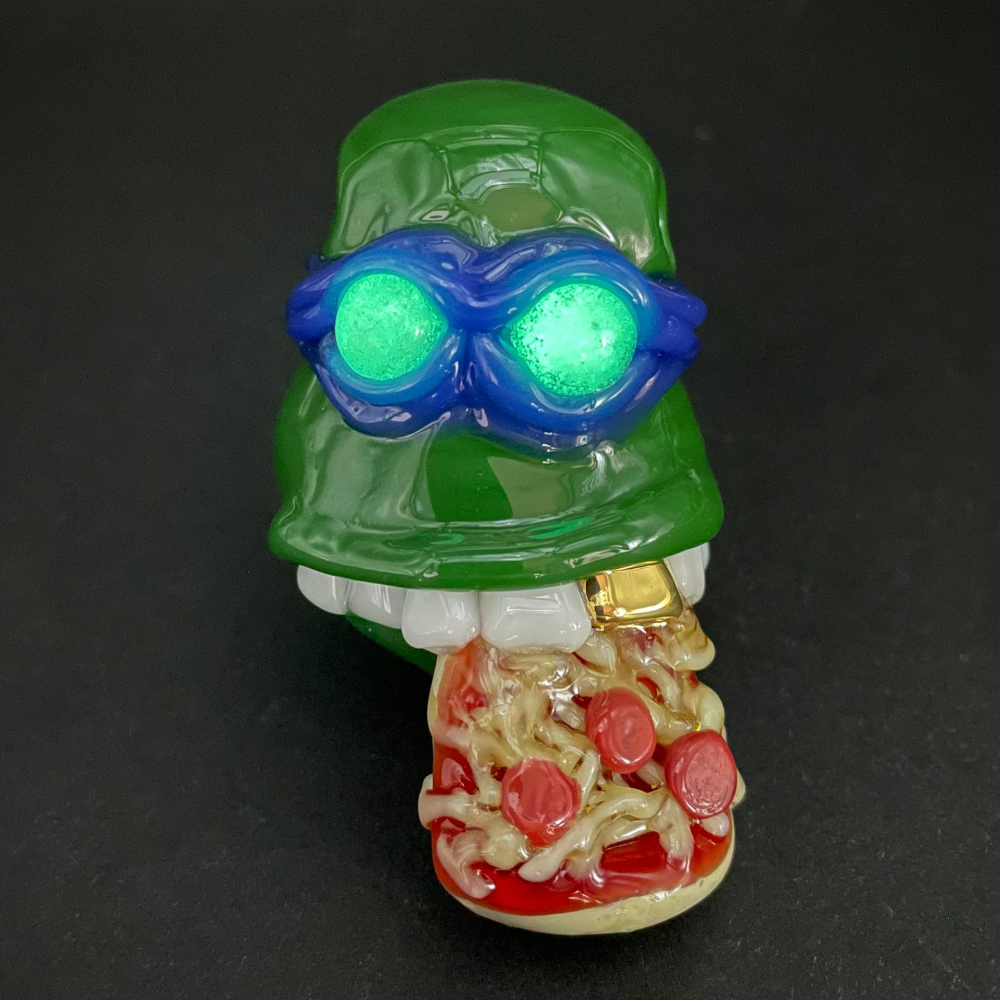 Leonardo Ninja TurtleHandblown Pendant, TMNT Inspired Collectible glass necklace