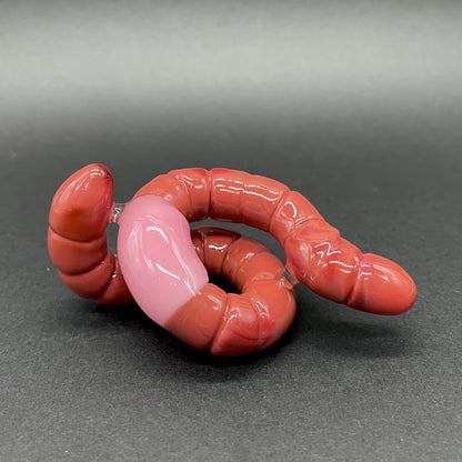 glass earthworm pendant