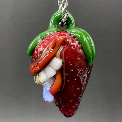 Toothy strawberry pendant