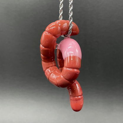 glass earthworm pendant