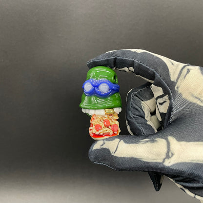 Leonardo Ninja TurtleHandblown Pendant, TMNT Inspired Collectible glass necklace