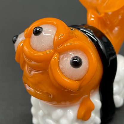 Mutant three eyed fish sushi glass pendant