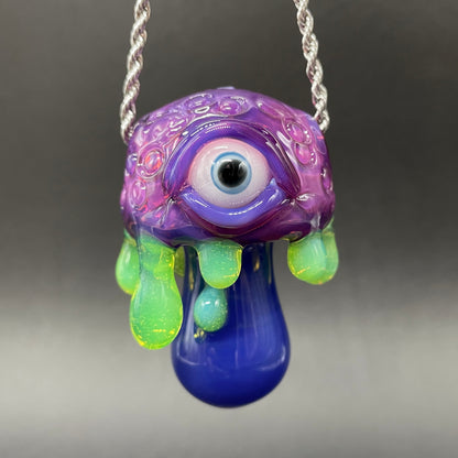 Hand-blown About last night glass mushroom pendant - Leviathan Glass original
