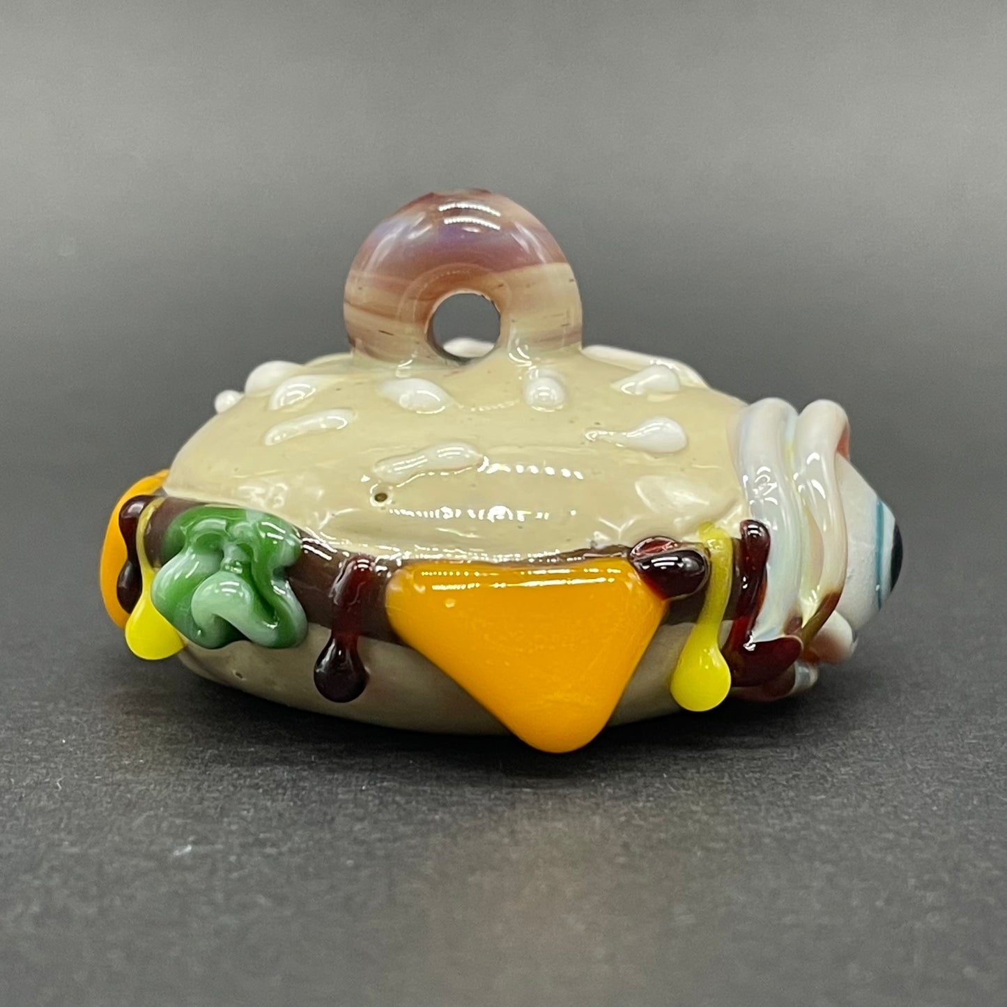 Eye love cheeseburger pendant