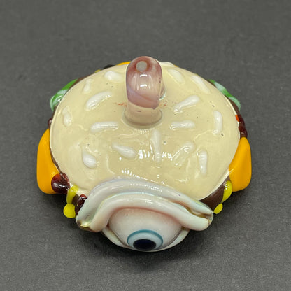 Eye love cheeseburger pendant