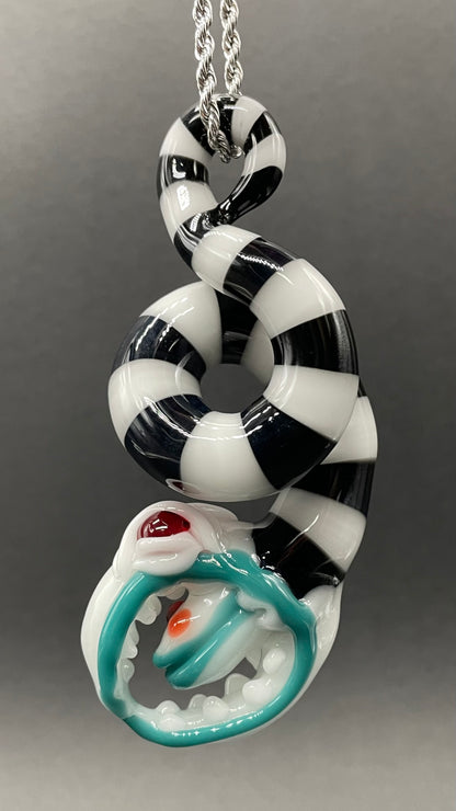 Beetlejuice Inspired solid glass Sandworm  Sculpture